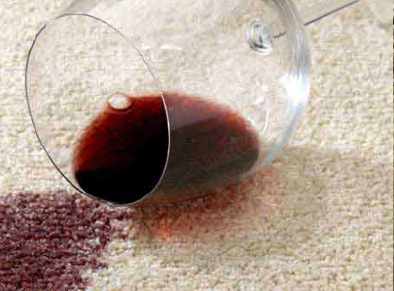 wine spilled on carpet