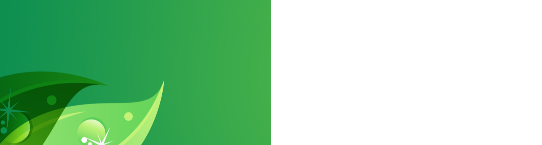 green leaves overlay on top of hero image on desktop